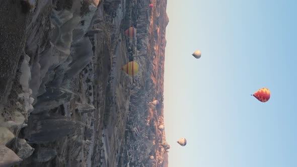 Vertical Video  Balloons in Cappadocia Turkey