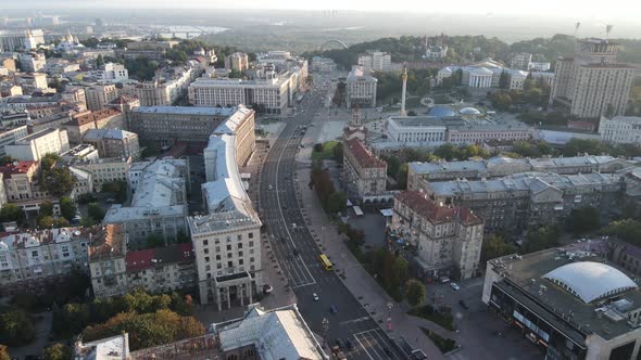 Kyiv Cityscape, Ukraine. Aerial View, Kiev. Slow Motion