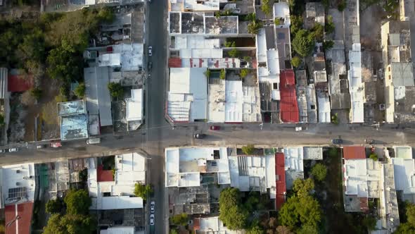 Panoramic Aerial View of the Central City of Merida Mexico