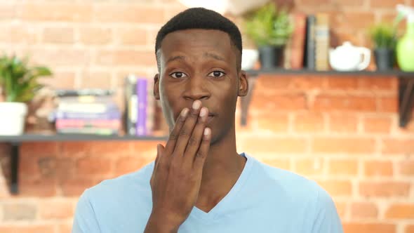 Shocked Black Young Man, Gesture of disaster