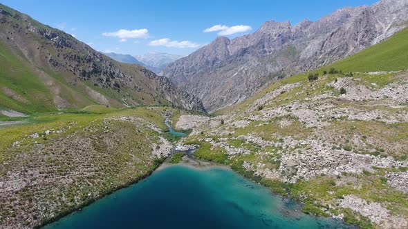 panorama of beautiful mountains in the Tashkent region