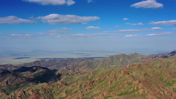 Aerial View of Mountains in Yol Valley Mongolia