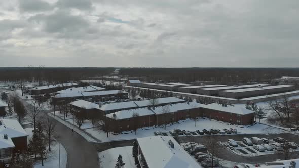 Winter View Apartment Complex From a Height of One of the Town Residential
