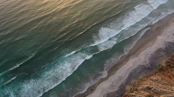 Drone Aerial video of La Jolla Glideport Beach at Sunset