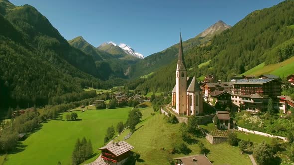 St Vincent church in village Heiligenblut in the Alps