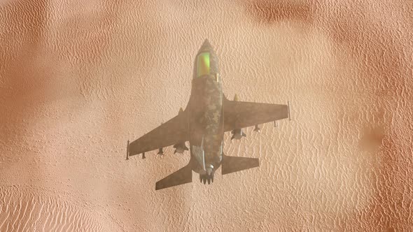 Fighter Jet Flying Over Desert