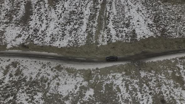 Aerial View Of Karakoram Highway Near Khunjerab Pass, Hunza Valley, Pakistan - drone shot.