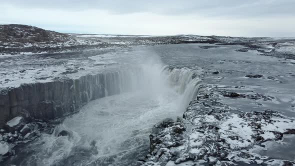 Aerial view of Selfoss Waterfall, Iceland