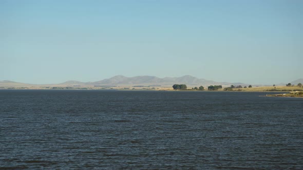 Paso de las Piedras lake in remote Argentina, Sierra de la Ventana backdrop