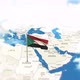 Sudan Map And Flag With Clouds - VideoHive Item for Sale