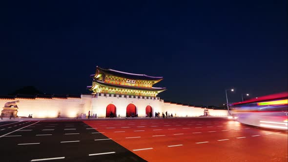 Beautiful gyeongbokgung palace in Seoul South Korea