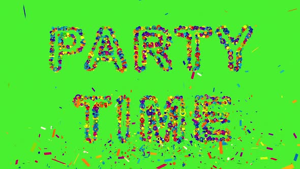 Party Time, Colorful Bouncing Text 