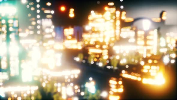 Blurred Cityscape Background Scene at Night