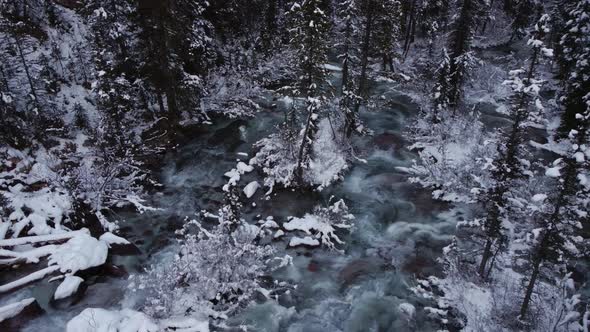 Creek with snow wide right static