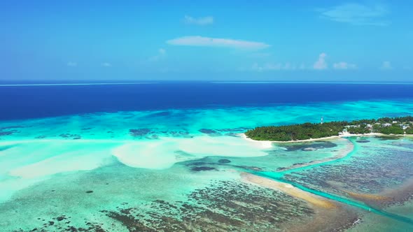 Aerial drone texture of perfect seashore beach break by transparent sea and clean sand background of