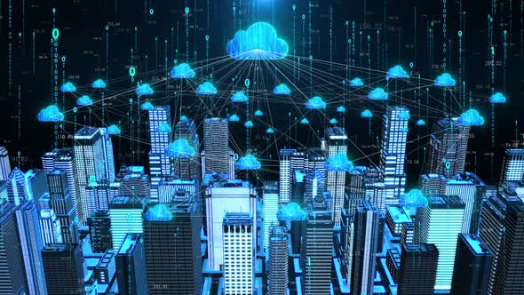 Smart City Covered By Cloud Service Network