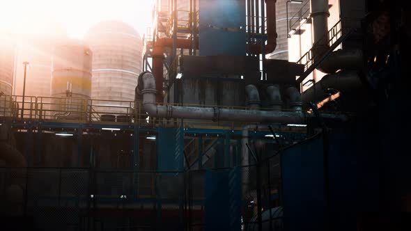 Oil and Gas Refinery at Twilight alt
