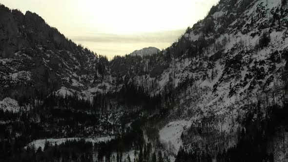 Beautiful Winter Landscape in the Mountains with frozen Lake