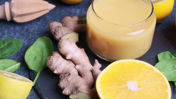 Ginger and orange juice for immunity.