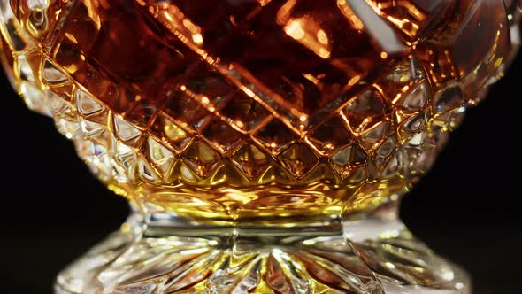 Brandy or Whiskey in Decanter Closeup