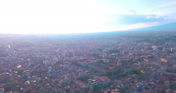 aerial view of Catania city near the main Cathedral