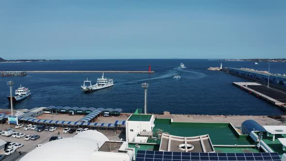 ferry leaving port