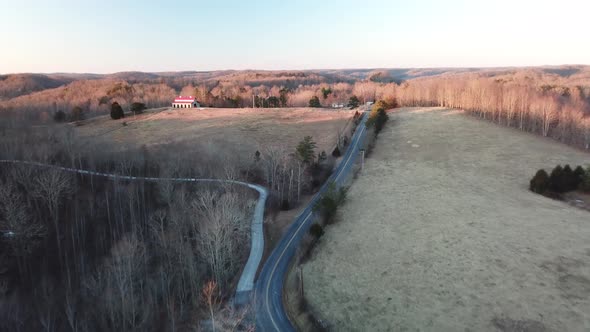 Rural Kentucky Horse Farm at Golden Hour