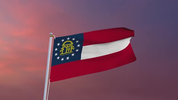 Flag Of Georgia Waving 4k