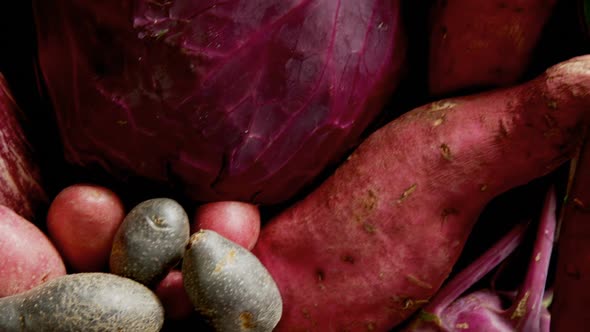 Various vegetables in basket on wooden surface 4K 4k