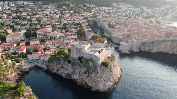 Fort Lovrijenac in Dubrovnik, Croatia seen from the air