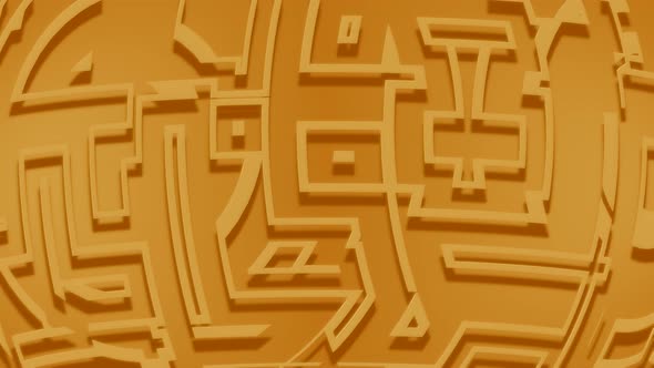 Geometric orange shapes animation forming changing continuous loop pattern