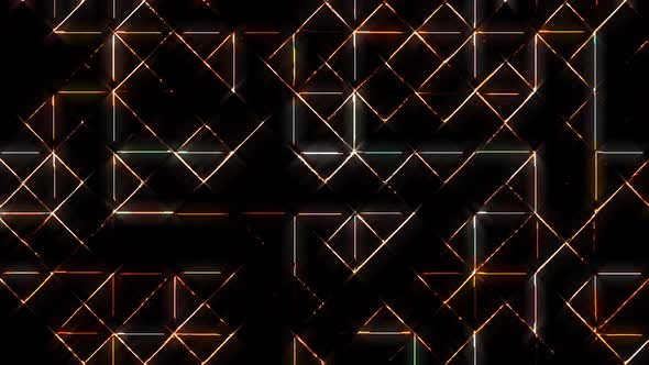 3D Abstract shining bright lines and flashing neon lights, colorful, black background