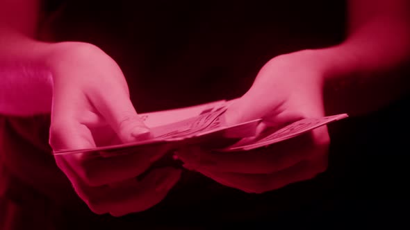 Businessman Counting Money Rich Person Holding a Stack of 500 Euro in Hands