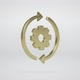 Golden Icon. Gear With Arrows Rotate Around it Axis on a White Studio Background. Seamless Loop. - VideoHive Item for Sale