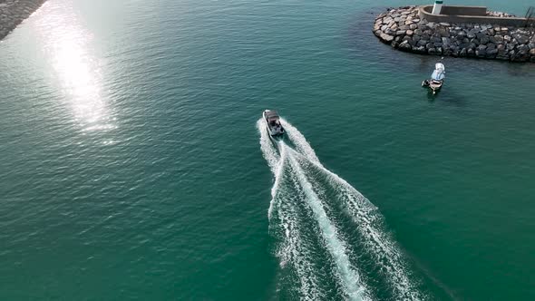 Fishing Near The Shore Sea Aerial View 4 K