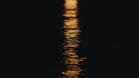 Moon Light Reflection On The Ocean Wave