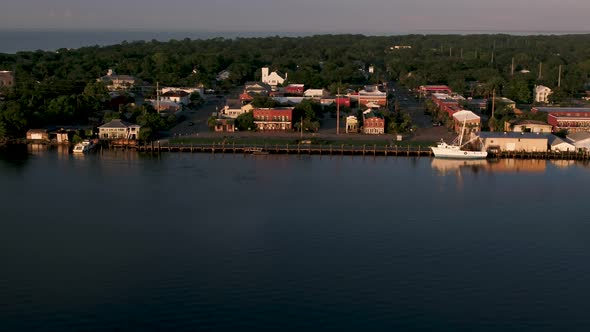 Aerial footage taken in the Apalachicola Bay area in Florida.