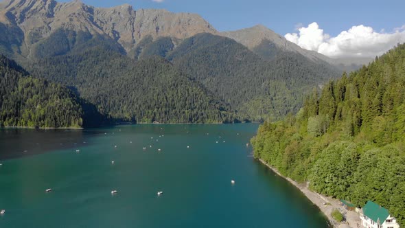 Aerial View of Lake Ritsa Abkhazia