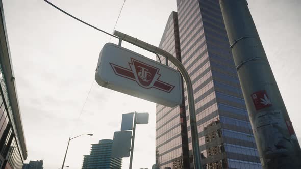 TTC bus street sign on a sunny day