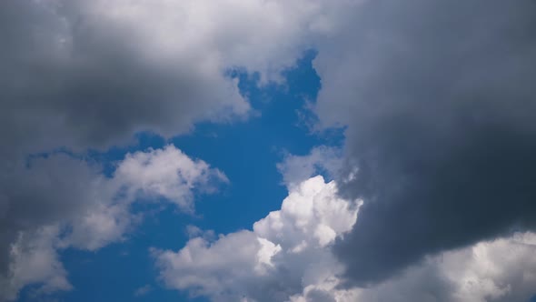 Clouds Move Smoothly in the Blue Sky. Timelapse