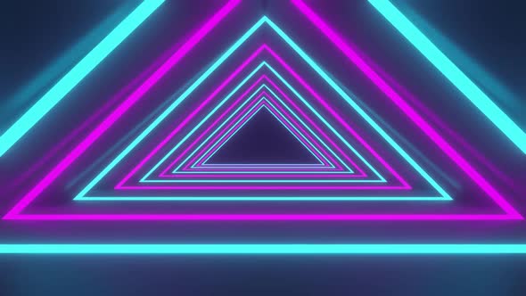 Neon Triangle Glowing Lights