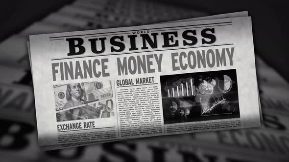 Business finance money and economy retro newspaper printing press