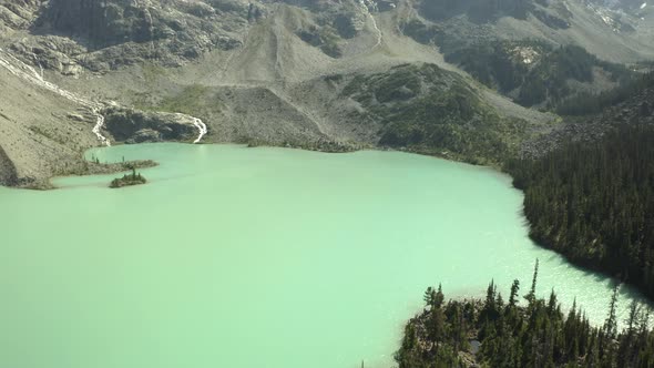 Joffre Lakes in British Columbia, Canada, Aerial Shot in 4K