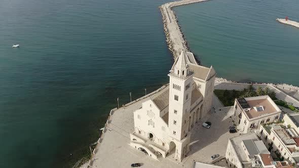 Aerial view of Trani Cathedral, Trani, Apulia, Italy