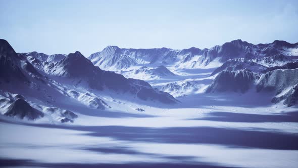 Snow Covered Beautiful Mountain Peaks