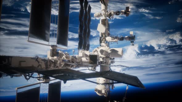 Earth and Outer Space Station Iss