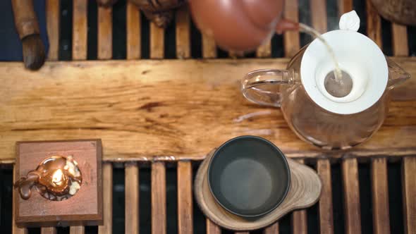 Traditional Tea Making Board for Tea Ceremony By Candlelight Soft Day Lighting