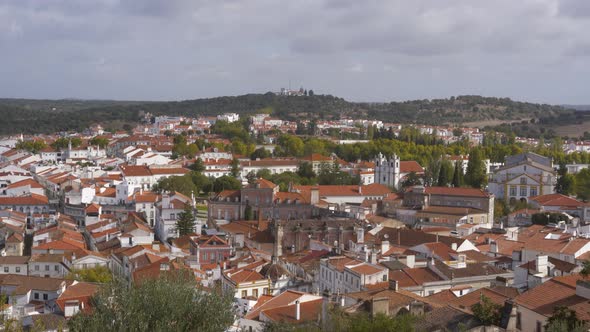 View of Montemor o Novo city from the castle in Alentejo, Portugal