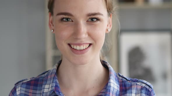 Inviting Gesture by Young Woman