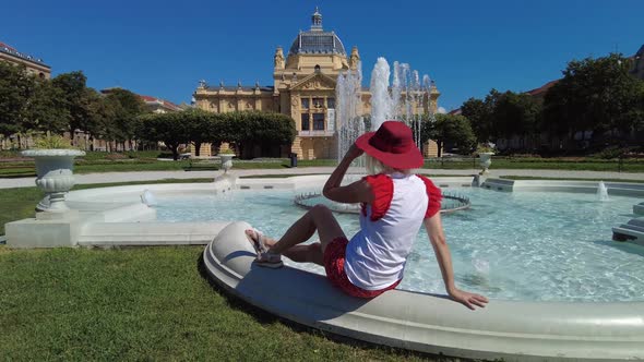 Woman at Zagreb Art Pavilion